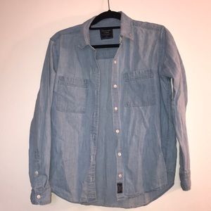 denim long sleeve button down